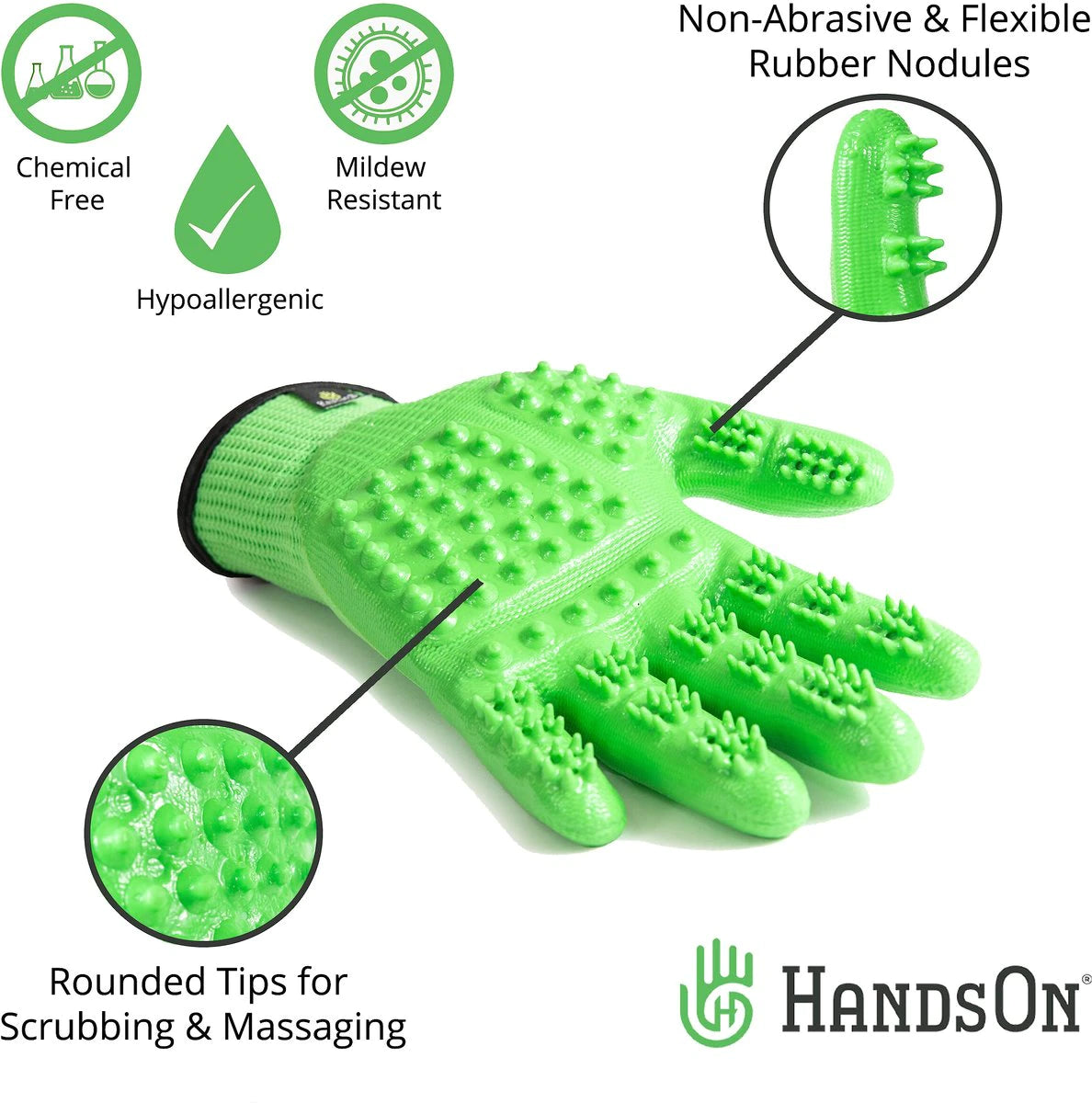 HandsOn All-In-One Pet Bathing & Grooming Gloves
