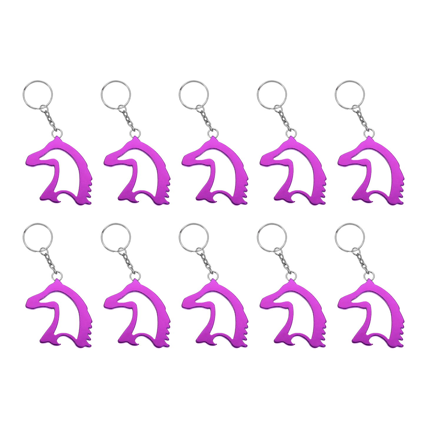 Purple Horse Head Keychain Bottle Opener