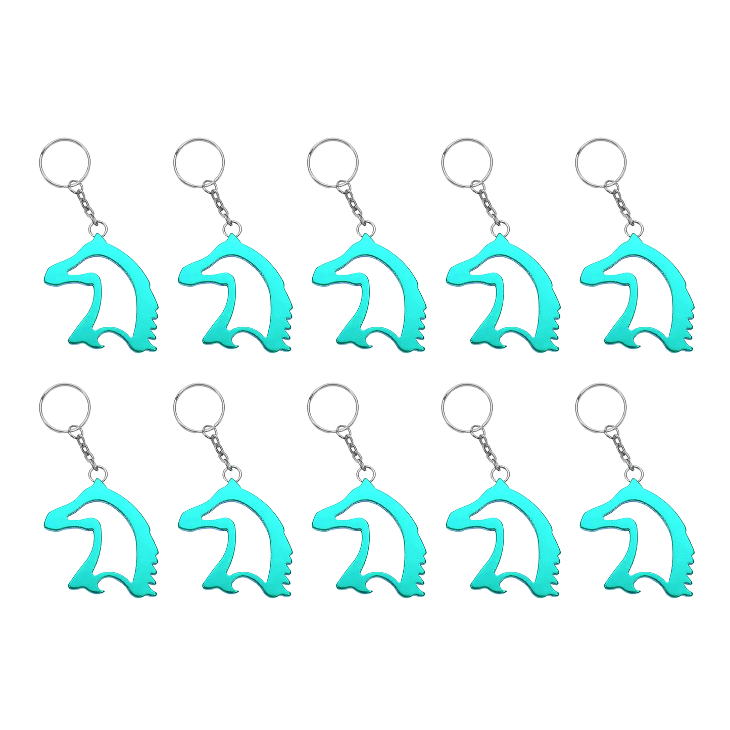 Turquoise Horse Head Keychain Bottle Opener