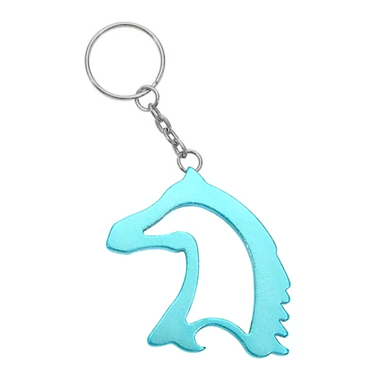 Turquoise Horse Head Keychain Bottle Opener