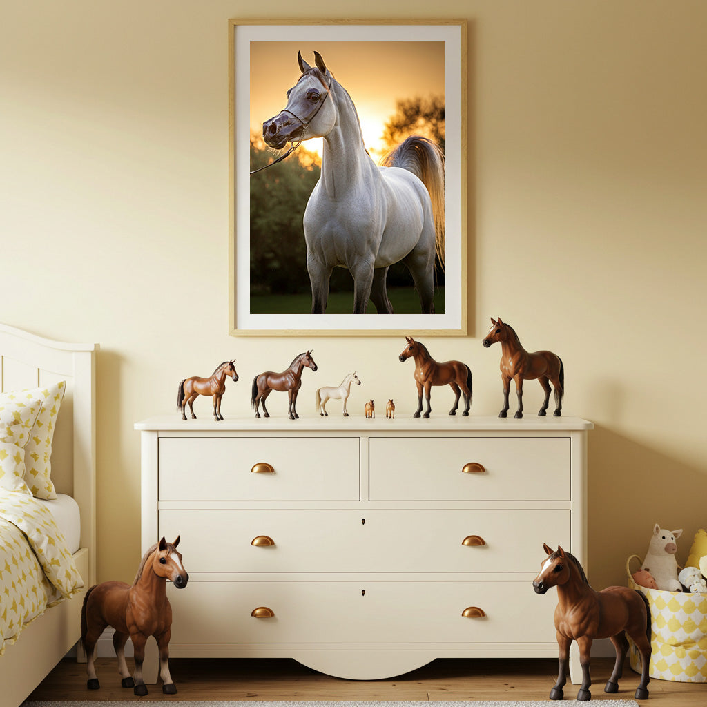 Elegant Horse Satin Poster for Home Décor, Equestrian Art, Horse Lover Gift, Wall Art, Equine Décor