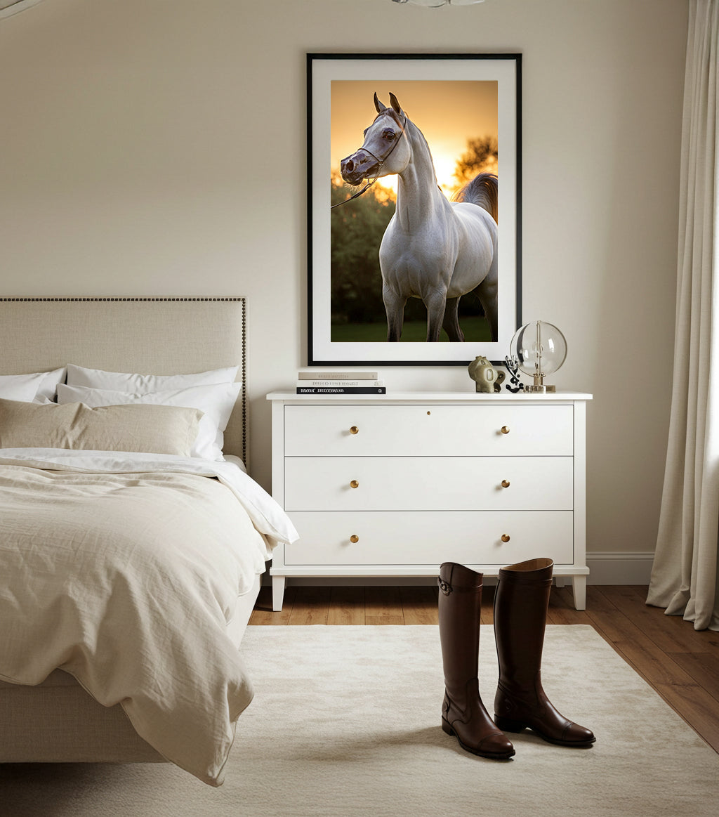 Elegant Horse Satin Poster for Home Décor, Equestrian Art, Horse Lover Gift, Wall Art, Equine Décor